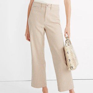 Madewell Slim Emmett Wide-Leg Pants in Gingham Check, 27